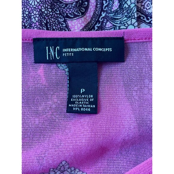 INC International Concepts Kimono Blouse Womens Petite Pink Paisley Boho Artsy - Picture 6 of 8
